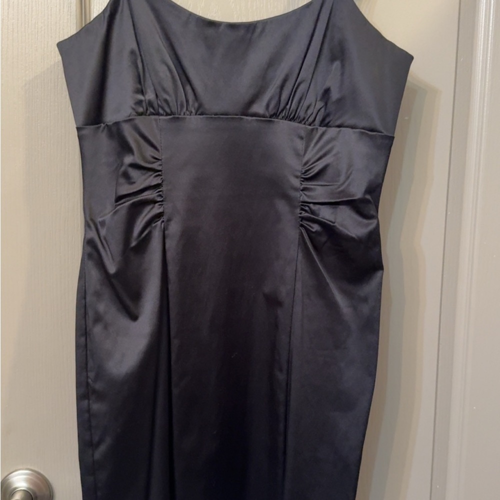 Forever 21 Black Satin Midi Dress